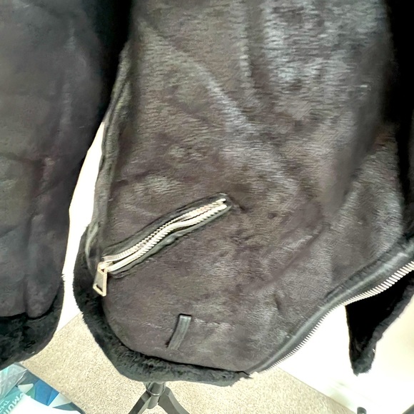 Black Shearling Coat - Picture 3 of 7